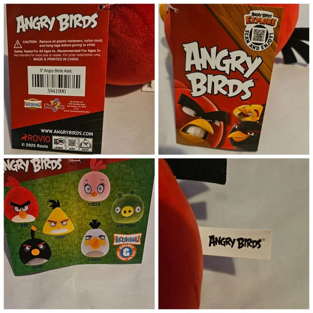 Angry Birds Red Stuffed Animal Plush Toy One Size 5